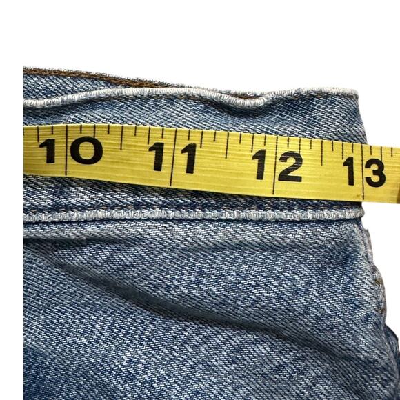 RE/DONE Jeans Womens 26 Blu 70s High Rise Stove Pipe Straight Leg Fringe Raw - Picture 5 of 9